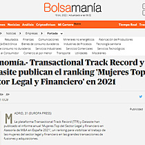 Economa.- Transactional Track Record y Datasite publican el ranking 'Mujeres Top del Sector Legal y Financiero' en 2021